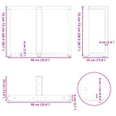 vidaXL 2 db fekete, T-alakú étkezőasztal láb 90x35x(72-73) cm acél étkezőasztal