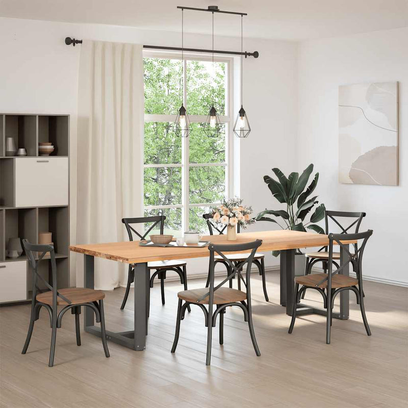 vidaXL 2 db antracitszürke, T-alakú acél étkezőasztal láb 90x35x(72-73) cm
