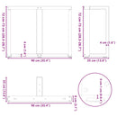 vidaXL 2 db antracitszürke, T-alakú acél étkezőasztal láb 90x35x(72-73) cm