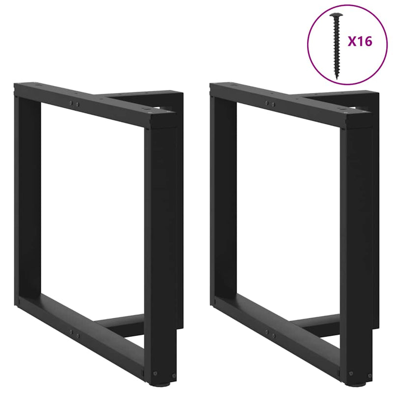 vidaXL 2 db T-alakú étkezőasztal láb fekete 100x35x(72-73) cm acél étkezőasztal