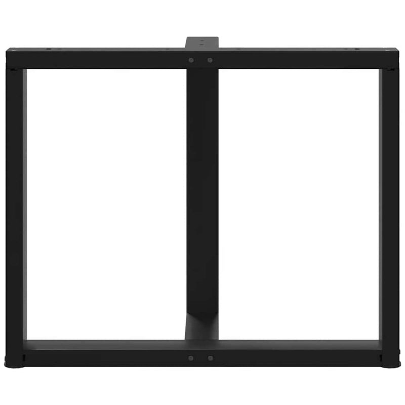 vidaXL 2 db T-alakú étkezőasztal láb fekete 100x35x(72-73) cm acél étkezőasztal