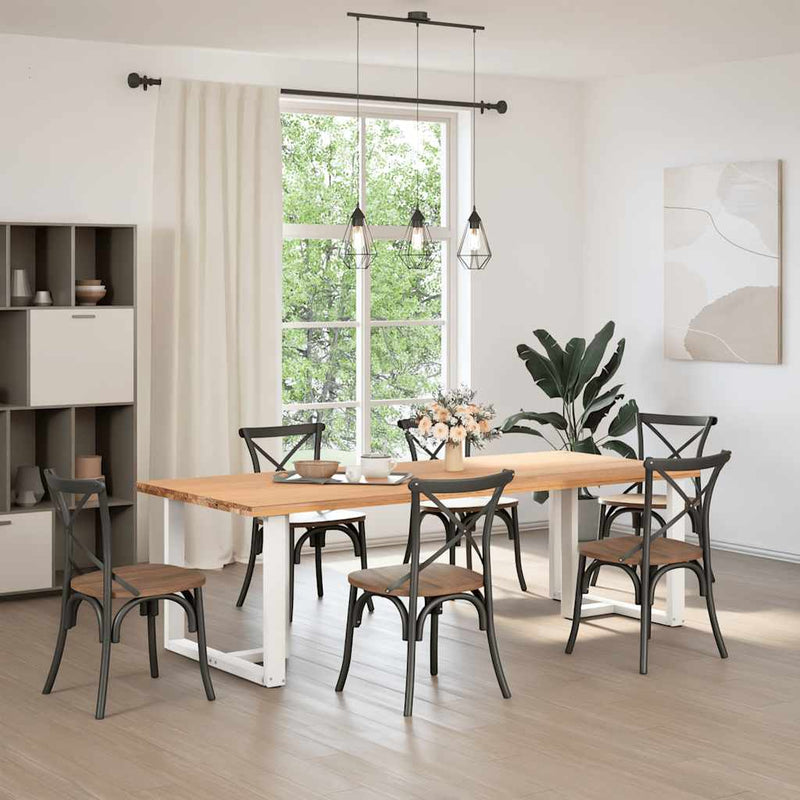 vidaXL 2 db fehér, T-alakú étkezőasztal láb 100 x 35 x (72-73) cm acél