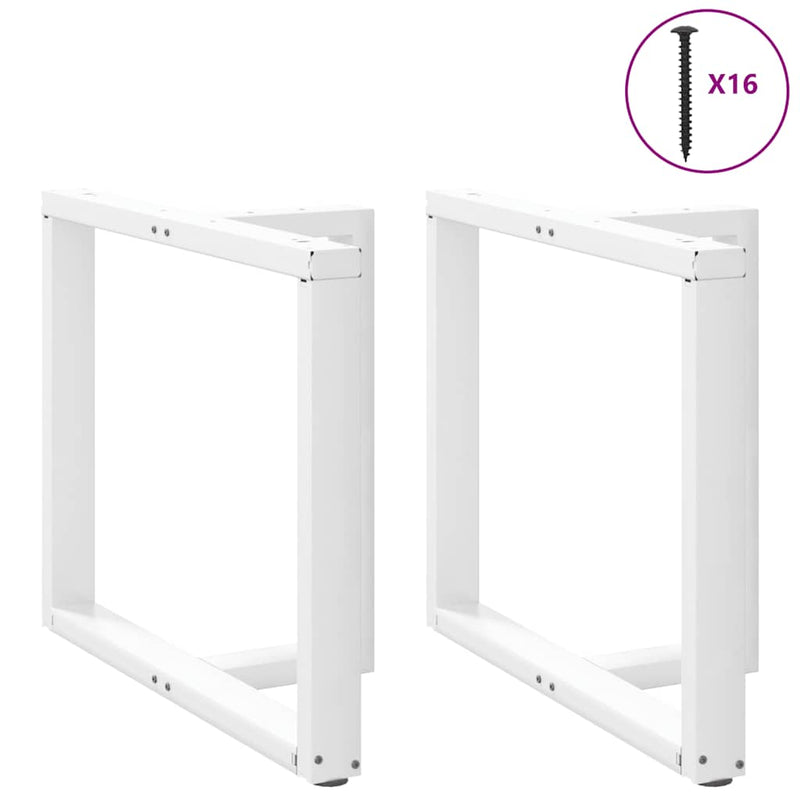 vidaXL 2 db fehér, T-alakú étkezőasztal láb 100 x 35 x (72-73) cm acél
