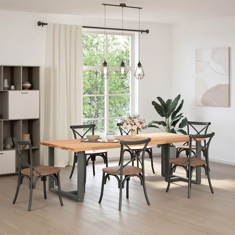 vidaXL 2 db antracitszürke, T-alakú acél étkezőasztal láb 100x35x(72-73) cm