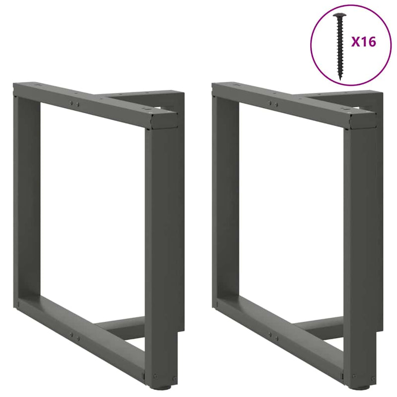 vidaXL 2 db antracitszürke, T-alakú acél étkezőasztal láb 100x35x(72-73) cm