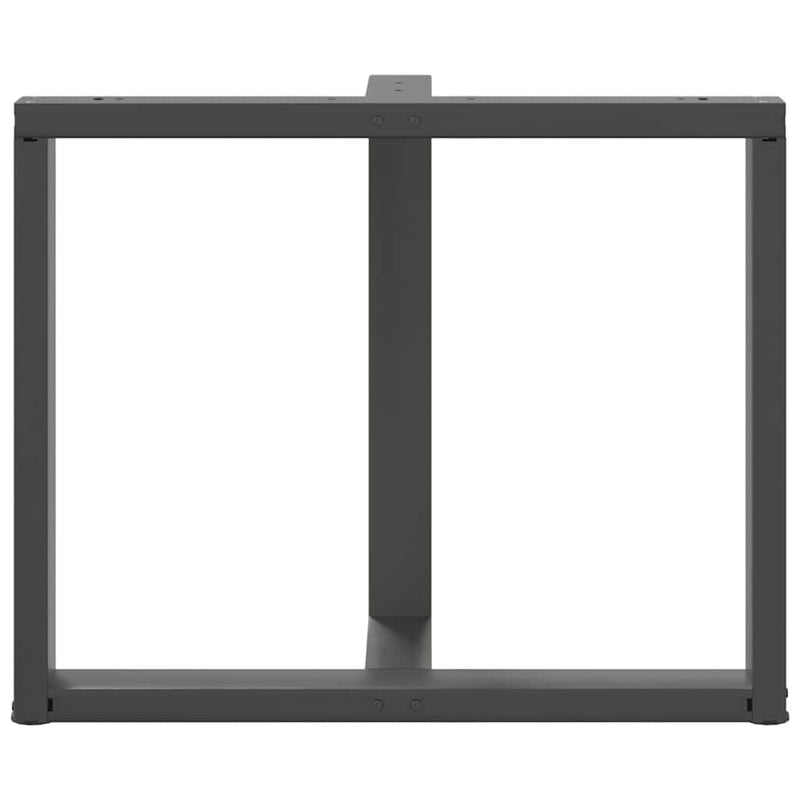 vidaXL 2 db antracitszürke, T-alakú acél étkezőasztal láb 100x35x(72-73) cm