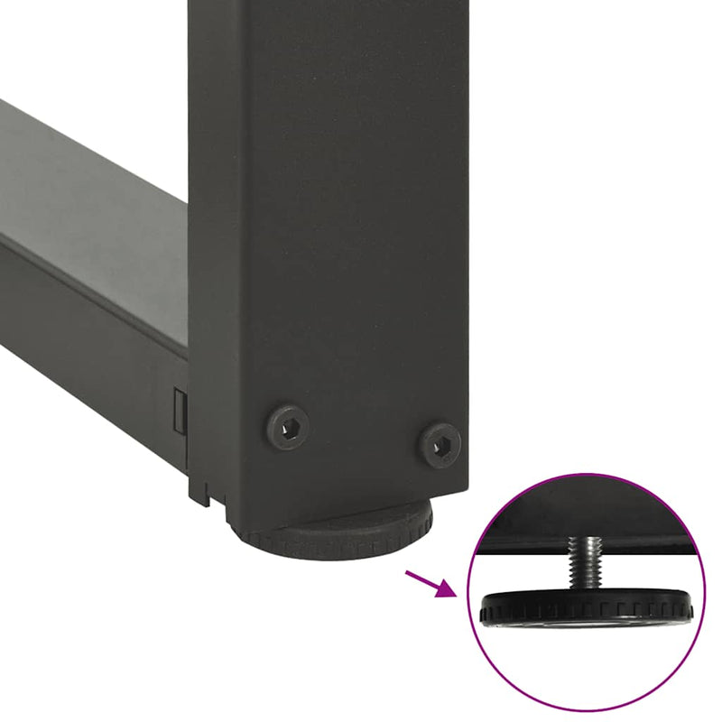 vidaXL 2 db antracitszürke, T-alakú acél étkezőasztal láb 100x35x(72-73) cm