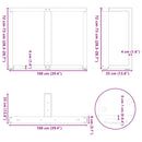 vidaXL 2 db antracitszürke, T-alakú acél étkezőasztal láb 100x35x(72-73) cm