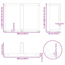vidaXL 2 db T-alakú étkezőasztal láb fekete 100x35x(72-73) cm acél étkezőasztal
