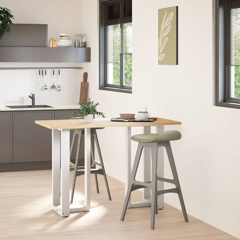 vidaXL 2 db T-alakú bárasztalláb, fehér, 40x35x(90-91) cm, acél