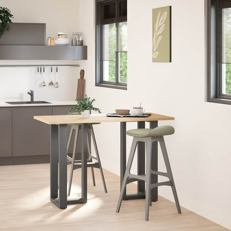 vidaXL 2 db antracitszürke T-alakú acél bárasztalláb 50x35x(90-91) cm