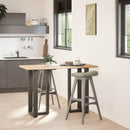 vidaXL 2 db fekete, T-alakú acél bárasztalláb 50x35x(90-91) cm