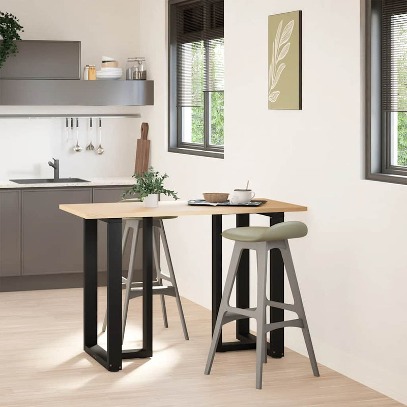vidaXL 2 db fekete, T-alakú acél bárasztalláb 60x35x(90-91) cm
