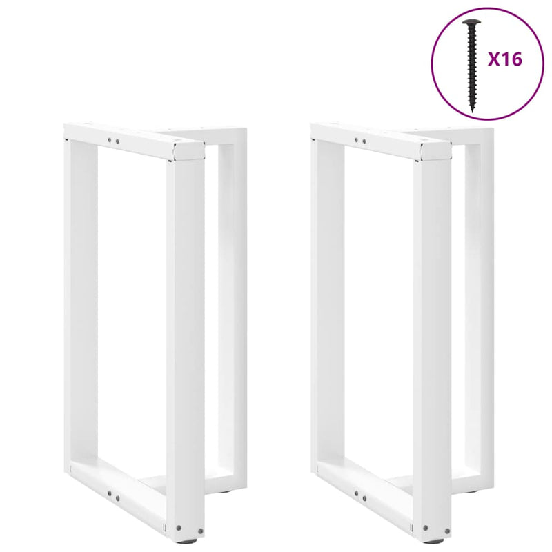 vidaXL 2 db T-alakú bárasztalláb, fehér, 60x35x(90-91) cm, acél
