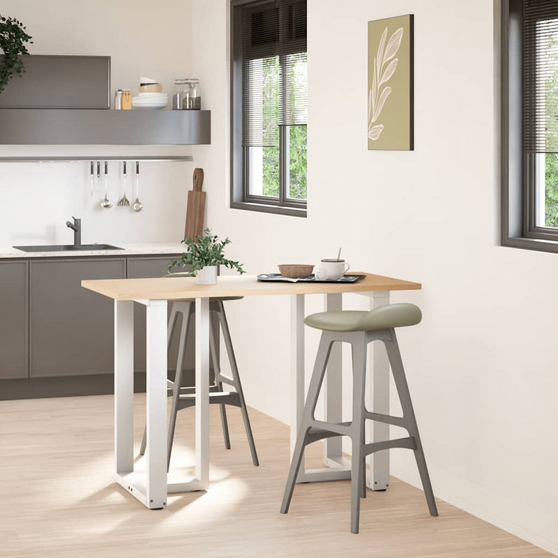 vidaXL 2 db T-alakú bárasztalláb, fehér, 60x35x(90-91) cm, acél