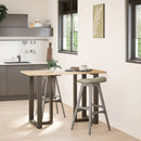 vidaXL 2 db fekete, T-alakú acél bárasztalláb 60x35x(90-91) cm