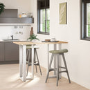 vidaXL 2 db fehér, T-alakú acél bárasztalláb 50x35x(100-101) cm