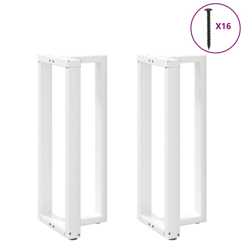 vidaXL 2 db fehér, T-alakú acél bárasztalláb 50x35x(100-101) cm
