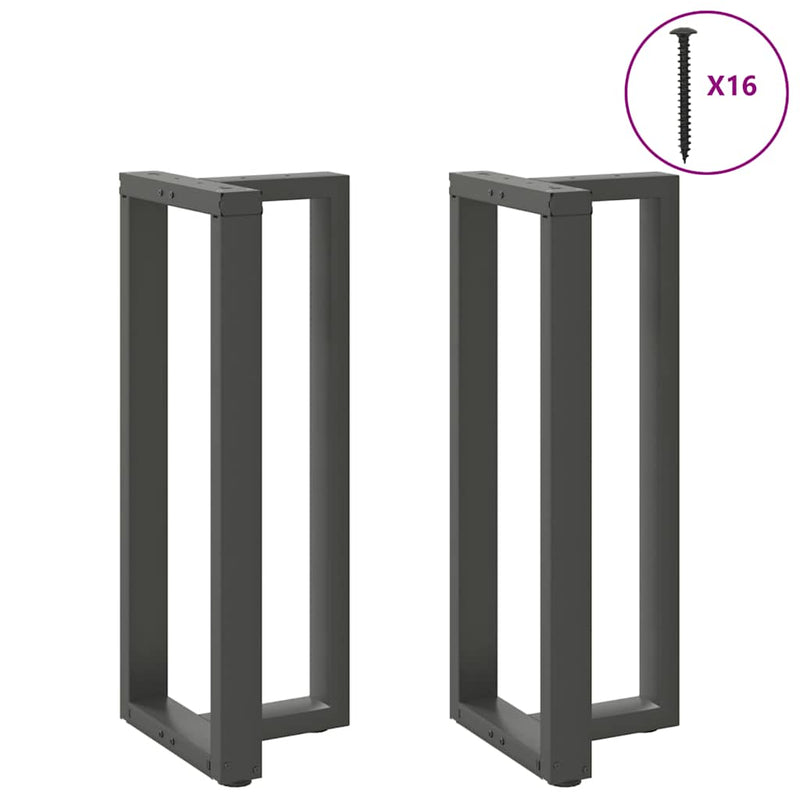 vidaXL 2 db antracitszürke T-alakú acél bárasztalláb 50x35x(100-101) cm