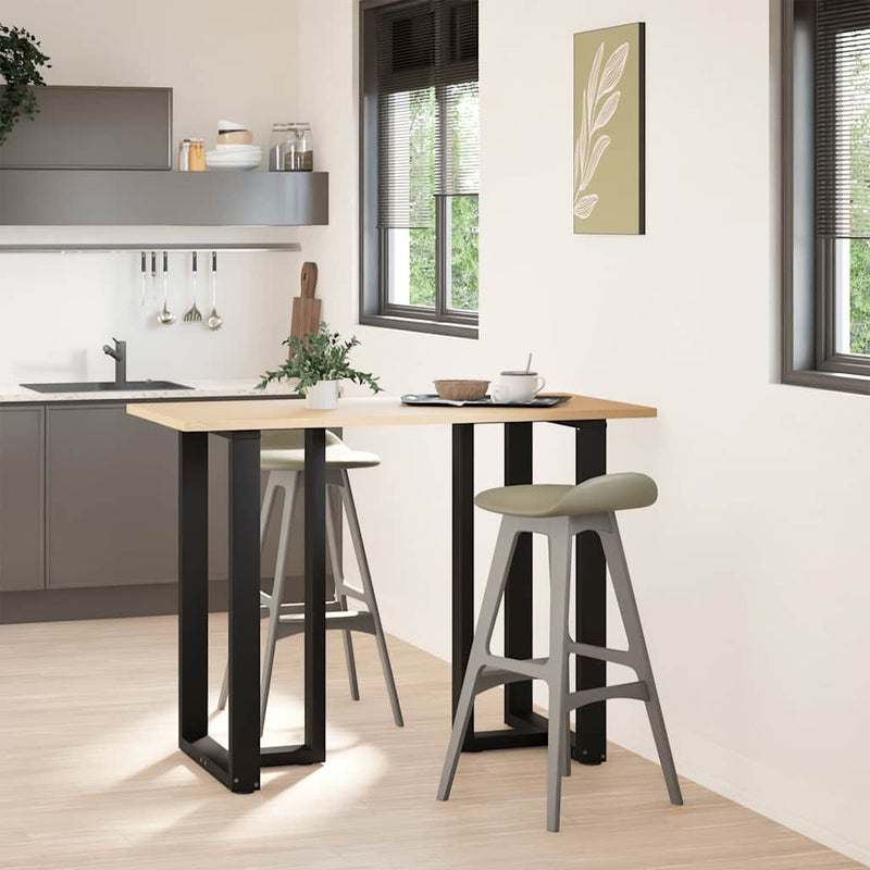 vidaXL 2 db fekete, T-alakú acél bárasztalláb 60x35x(100-101) cm