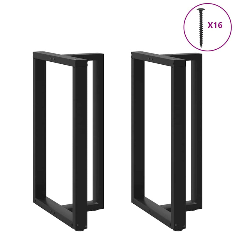 vidaXL 2 db fekete, T-alakú acél bárasztalláb 60x35x(100-101) cm