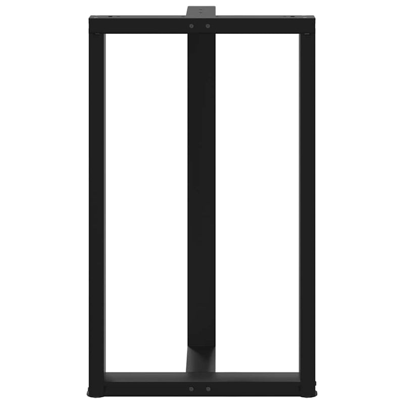 vidaXL 2 db fekete, T-alakú acél bárasztalláb 60x35x(100-101) cm
