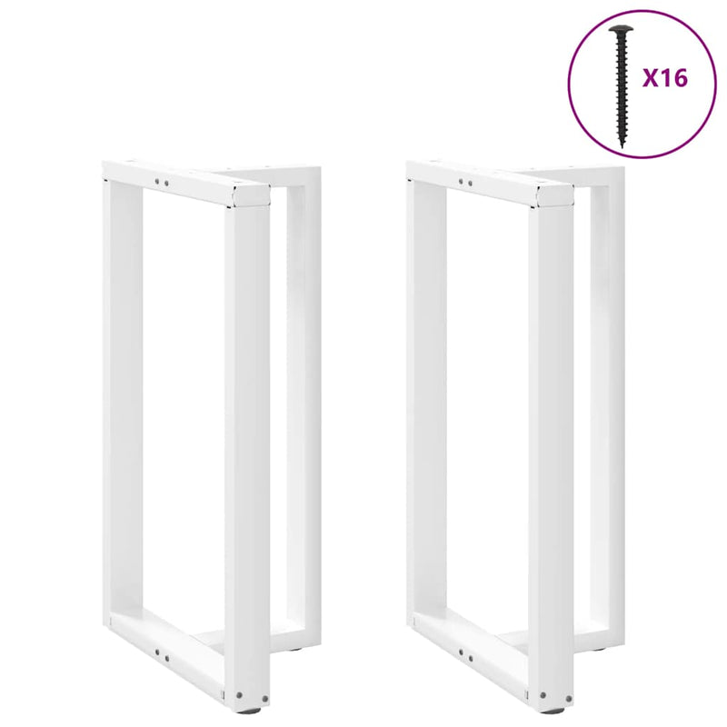 vidaXL 2 db fehér, T-alakú acél bárasztalláb 60x35x(100-101) cm