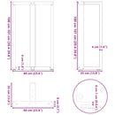 vidaXL 2 db fekete, T-alakú acél bárasztalláb 60x35x(100-101) cm