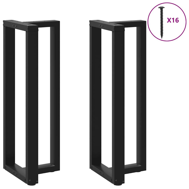 vidaXL 2 db fekete, T-alakú acél bárasztalláb 50x35x(110-111) cm