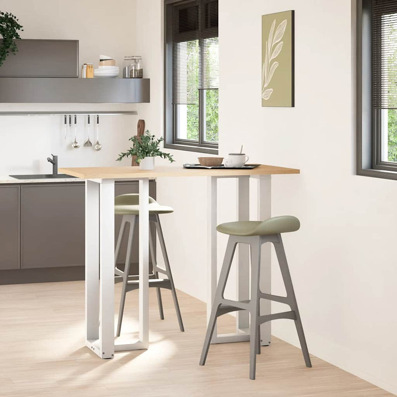 vidaXL 2 db fehér, T-alakú acél bárasztalláb 50x35x(110-111) cm