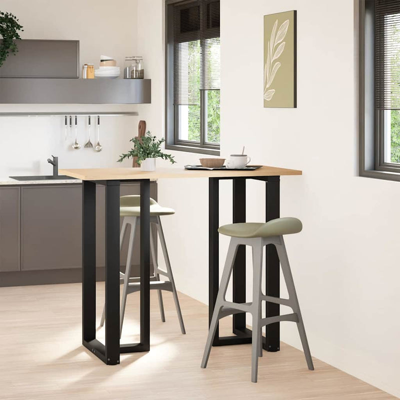 vidaXL 2 db fekete, T-alakú acél bárasztalláb 60x35x(110-111) cm