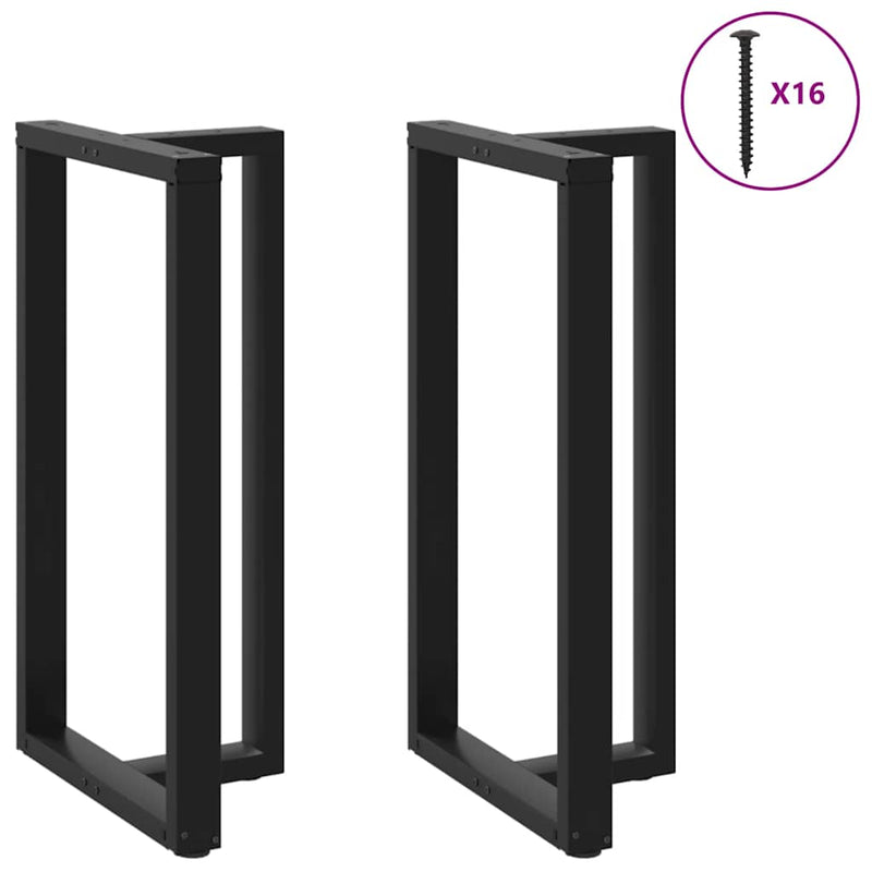 vidaXL 2 db fekete, T-alakú acél bárasztalláb 60x35x(110-111) cm