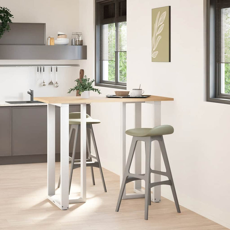 vidaXL 2 db T-alakú bárasztalláb, fehér, 60x35x(110-111) cm, acél