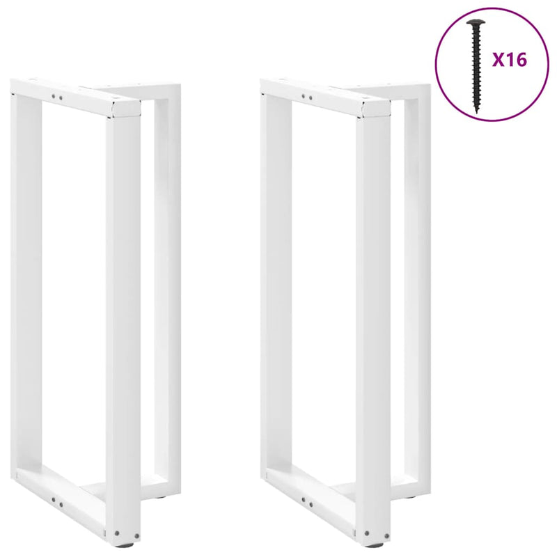 vidaXL 2 db T-alakú bárasztalláb, fehér, 60x35x(110-111) cm, acél