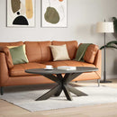 vidaXL fekete, pók alakú dohányzóasztal láb 98x58x(42-43) cm acél