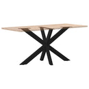 vidaXL étkezőasztal pók alakú fekete acél láb 120x68x(72-73) cm
