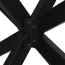 vidaXL étkezőasztal pók alakú fekete acél láb 120x68x(72-73) cm