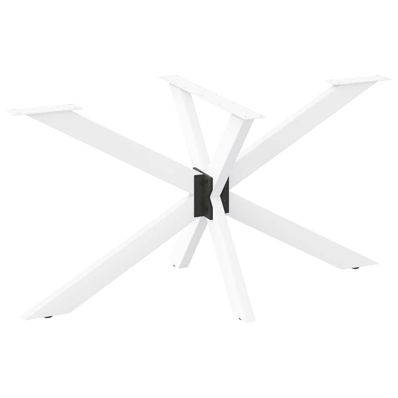 vidaXL étkezőasztal pók alakú fehér acél láb 120x68x(72-73) cm