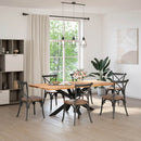 vidaXL étkezőasztal pók alakú fekete acél láb 150x78x(72-73) cm