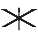 vidaXL étkezőasztal pók alakú fekete acél láb 150x78x(72-73) cm
