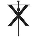 vidaXL étkezőasztal pók alakú fekete acél láb 150x78x(72-73) cm