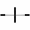 vidaXL étkezőasztal pók alakú fekete acél láb 150x78x(72-73) cm