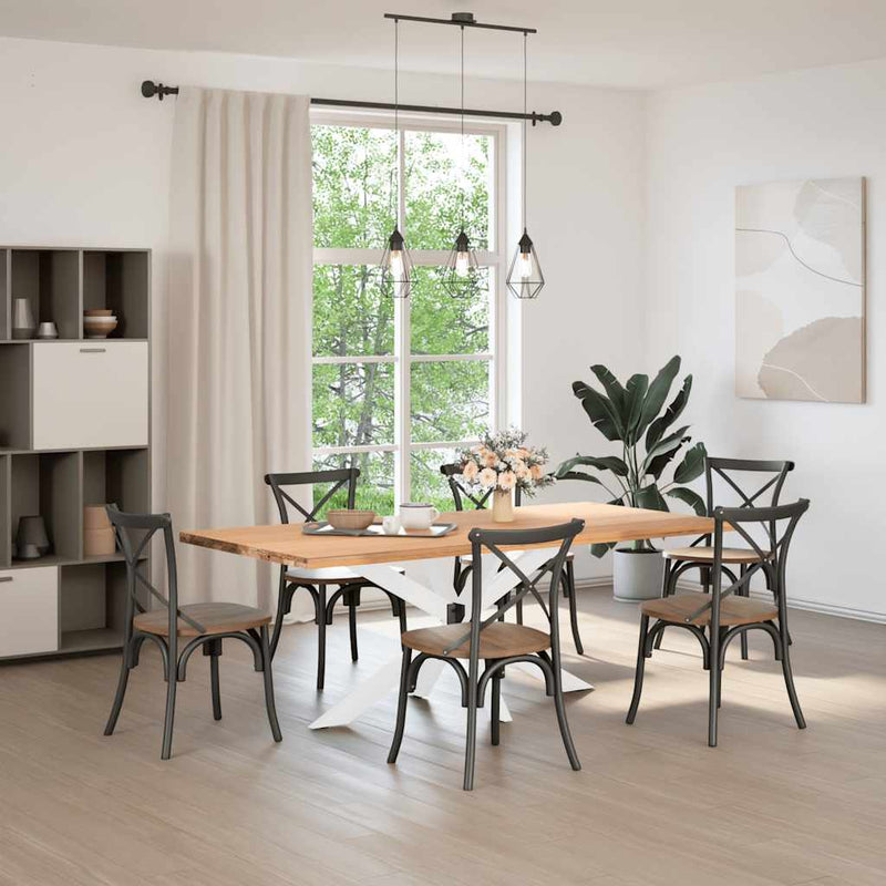 vidaXL pók alakú étkezőasztal láb fehér 150x78x(72-73) cm acél
