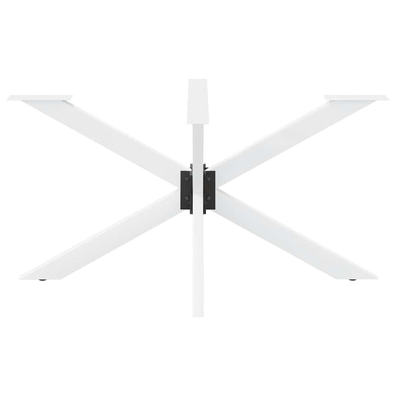 vidaXL pók alakú étkezőasztal láb fehér 150x78x(72-73) cm acél
