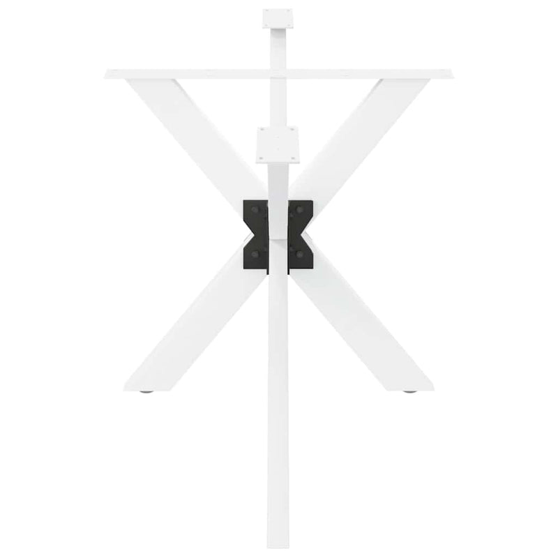 vidaXL pók alakú étkezőasztal láb fehér 150x78x(72-73) cm acél