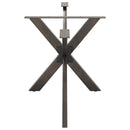 vidaXL étkezőasztal pók alakú fekete acél láb 150x78x(72-73) cm