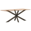 vidaXL étkezőasztal pók alakú fekete acél láb 150x78x(72-73) cm