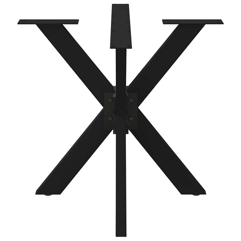 vidaXL étkezőasztal pók alakú fekete acél láb 85x85x(72-73) cm