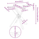 vidaXL pók alakú étkezőasztal láb fehér 85x85x(72-73) cm acél
