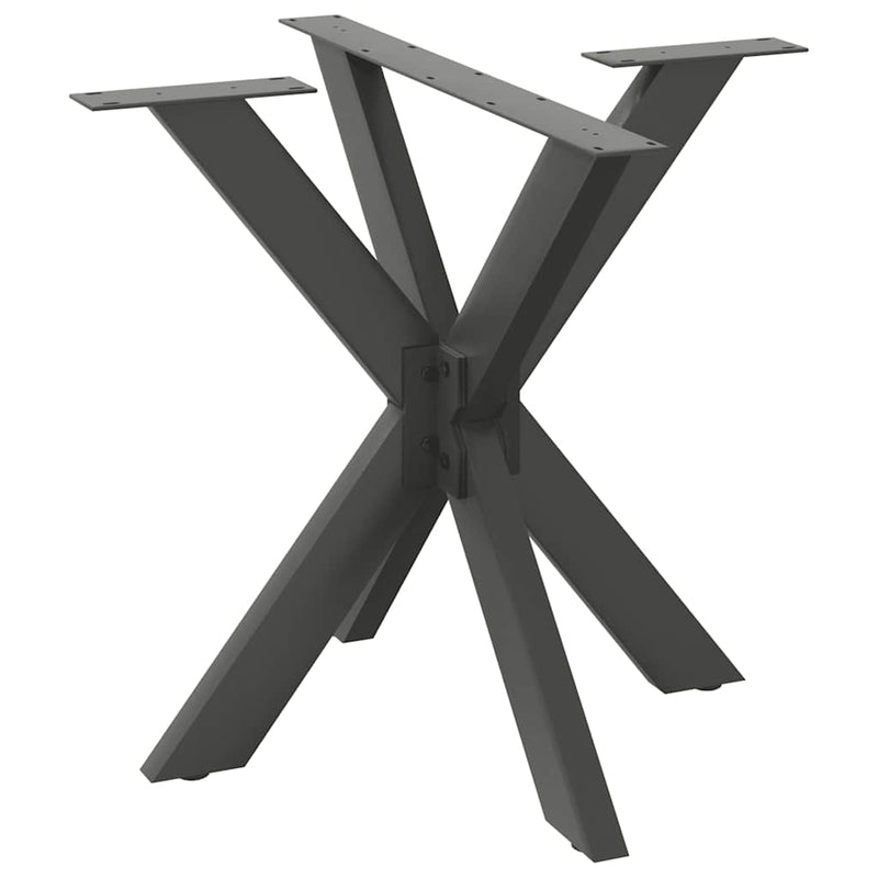vidaXL antracit színű, pók alakú étkezőasztal láb acélból 85x85x(72-73) cm